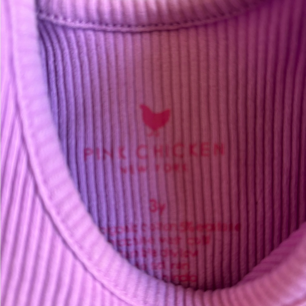 Pink Chicken Rib Ruffle Shirt Set 3y - Picture 2 of 4